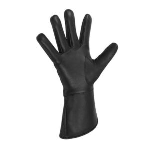 Knight Templar Black Gauntlets Red Cross Soft Leather Gloves - Image 3