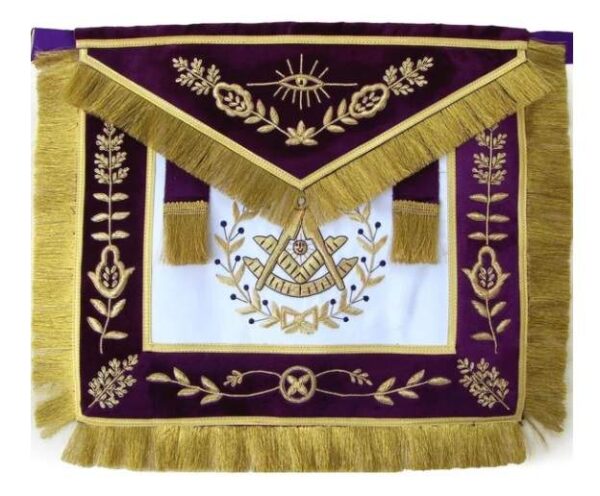 Masonic Grand Lodge Past Master Apron Hand Embroidered