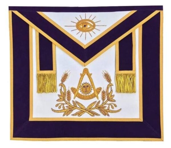 Masonic Past Master Apron Gold Hand Embroidery