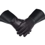 Masonic Piper Drummer Leather Gloves Black Soft Leather Knight Templar
