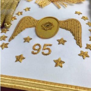 Masonic Scottish Rite 95th Degree Apron Collar Cap Gauntlets Set - Image 3