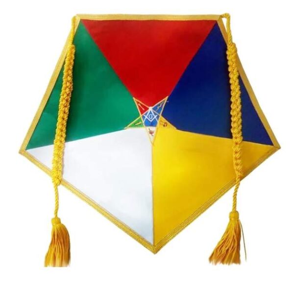 OES Five Color Apron on Satin Order of the Eastern Star