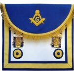 Master Mason Embroidered Apron – Blue and Yellow