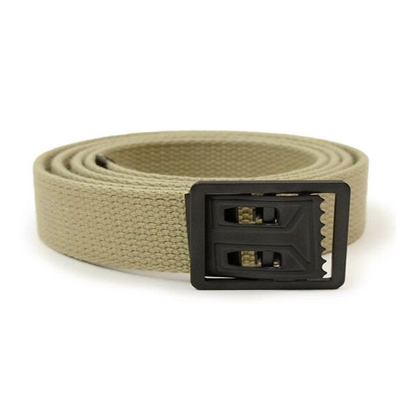 Canvas Web Belt Military Style with Antique Brass Buckle and Tip 50 Long