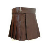 Leather Kilt - Brown Mini Leather Kilt