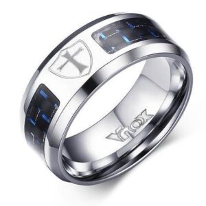 Blue Band Ring | Knights Templar Shield Cross Rings