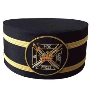 Masonic Knights Templar Black Cap with Gold Braid