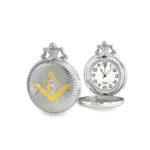 Shining Square & Compass Masonic Pocket Watch